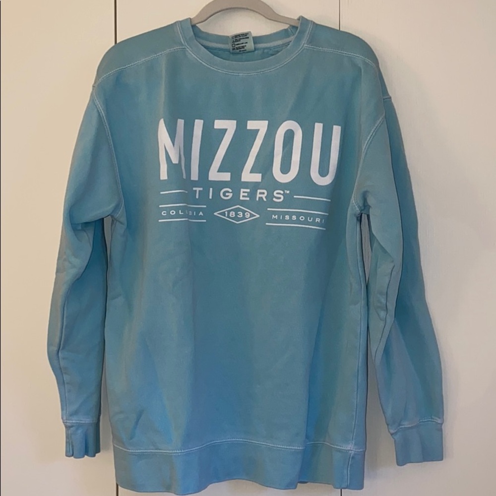 Comfort Colors Teal Mizzou Sweatshirt